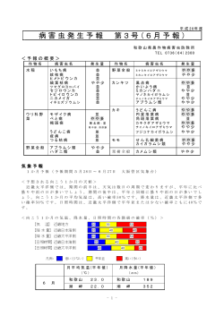 6月予報 - 和歌山県ホームページ