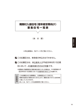 募集住宅一覧表 - 大阪府住宅供給公社