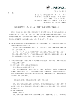 株式報酬型ストックオプション（新株予約権）