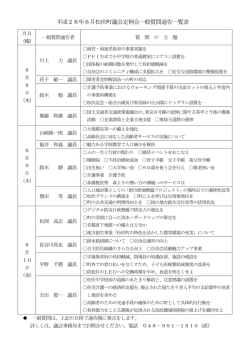 一般質問通告一覧表(PDF文書)