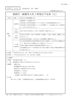 制限付一般競争入札工事発注予定表（乙）