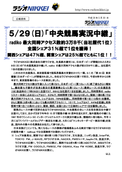5/29(日)「中央競馬実況中継」