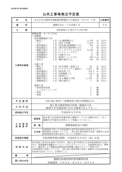 公共工事等発注予定表《水元中央公園屋外運動施設整備及び公園改良