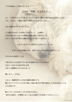 子犬の「母親」になること ...。