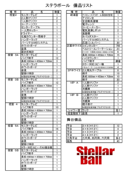 ステラボール 備品リスト