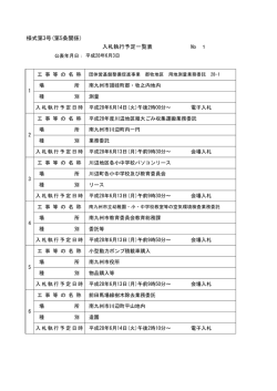 様式第3号(第5条関係) 入札執行予定一覧表