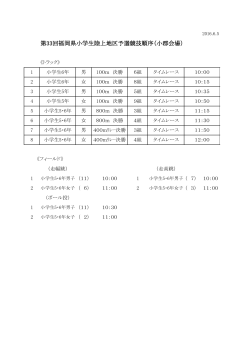 第33回福岡県小学生陸上地区予選競技順序（小郡