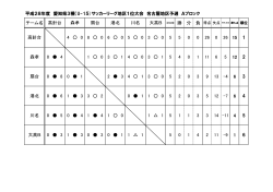 平成28年度 愛知県3種（U-15)サッカーリーグ地区1位大会 名古屋地区