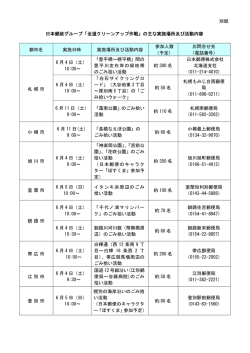 別紙 日本郵政グループ「全道クリーンアップ作戦」の主な実施場所及び