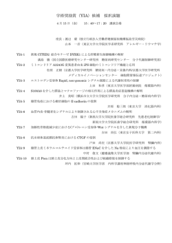 学術奨励賞（YIA）候補 採択演題