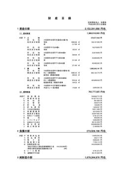 財産目録 - 社会福祉法人永耕会
