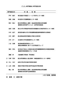 プリオン専門調査会 専門委員名簿[PDF:45KB]