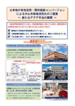 公有地の有効活用・既存施設コンバージョン による中心市街地活性化の