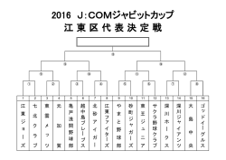 2016 J：COMジャビットカップ 江 東 区 代 表 決 定 戦