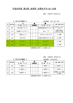 第32回会長杯札幌女子サッカー大会 対戦表