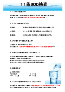 1．11条BOD検査とは？ 発揮しているかどうかを公的に毎年1回判定