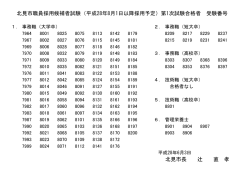 北見市長 辻 直 孝 北見市職員採用候補者試験（平成28年8月1日以降