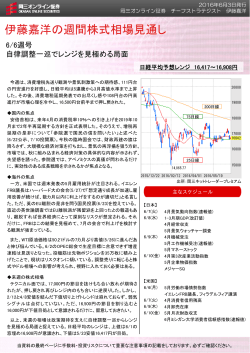 伊藤嘉洋の週間株式相場見通し