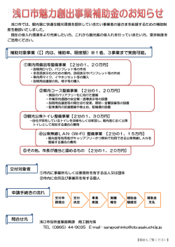 補助対象事業（【】内は、補助率、限度額）※1者、3事業まで実施可能