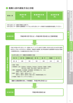 （推薦入試）の選抜方法と日程