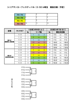 シニアサッカーフェスティバル（O-50)in埼玉 競技日程（予定）