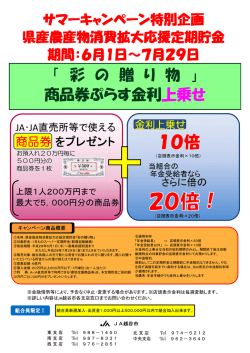 サマーキャンペーンのご案内（PDF）