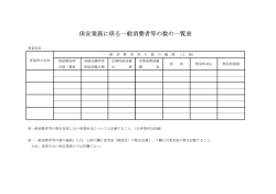 保安業務に係る一般消費者等の数の一覧表