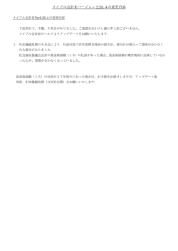 メイプル会計Ⅱバージョン 2.25.4の変更内容