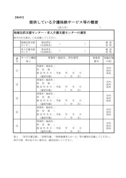 様式4 提供している介護保険サービス等の概要