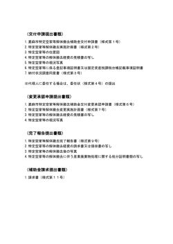 （交付申請提出書類） （変更承認申請提出書類） （完了報告提出