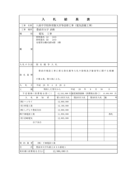 八屋中学校体育館天井等改修工事（電気設備工事）（PDF：81KB）