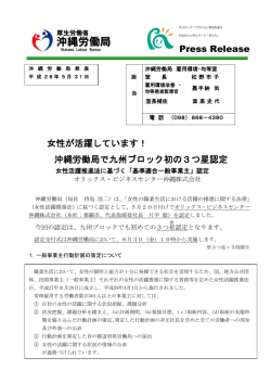 女性活躍推進法に基づく - 沖縄労働局