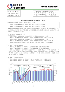 最近の雇用失業情勢 - 千葉労働局