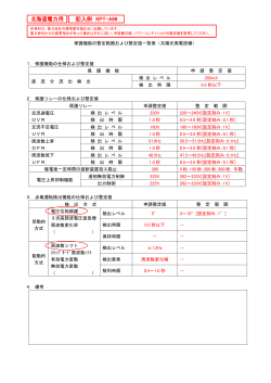 記入例 KPT-A99 保護機能の整定範囲及び整定値一覧表