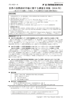 世界の放熱部材市場に関する調査を実施（2016 年）