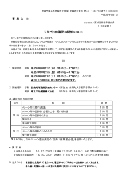 玉掛け技能講習 - 宮城労働基準協会