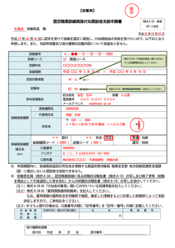 認定職業訓練実施付加奨励金支給申請書 捨 印