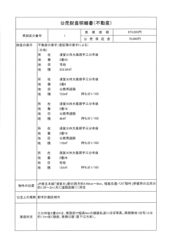 公有財産明細書（売却区分1 宅地）