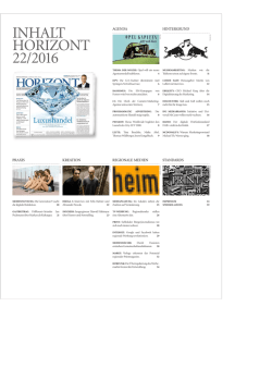 INHALT HORIZONT 22/2016