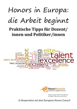Honors in Europa: die Arbeit beginnt