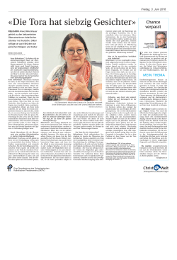Die Tora hat siebzig Gesichter - Schweizerischer Katholischer
