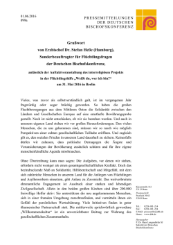 Gru&szlig;wort von Erzbischof Dr. Stefan He&szlig;e