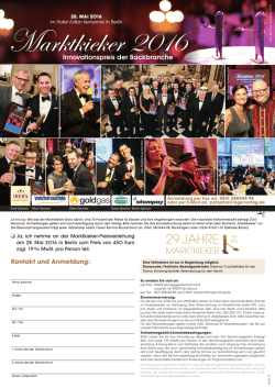 Innovationspreis der Backbranche