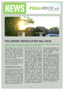Newsletter - FULLHOUSE eV Aalen