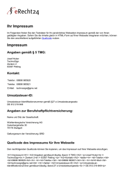 Ihr Impressum Impressum