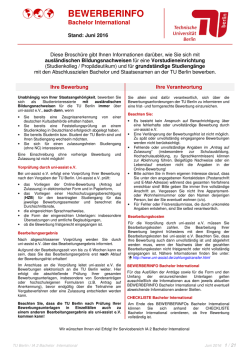 BEWERBERINFO Bachelor International