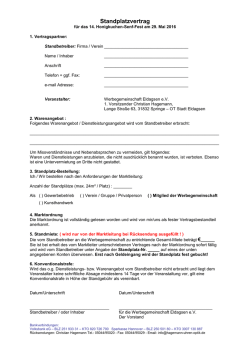 Standplatzvertrag Honigkuchen-Senffest