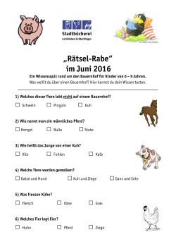 „Rätsel-Rabe“ im Juni 2016 Kuh Kitz Kalb - Leinfelden