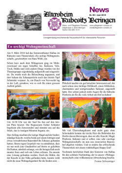 Hauszeitung - und Pflegeheim Ruhesitz