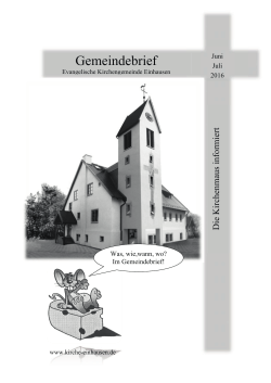 gemeindebrief - Evangelische Kirchengemeinde Einhausen